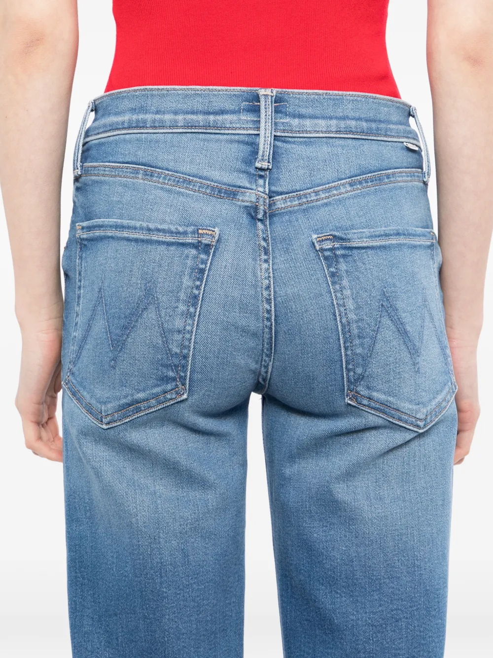 MOTHER The Mid Rise Zip Rambler enkeljeans Blauw