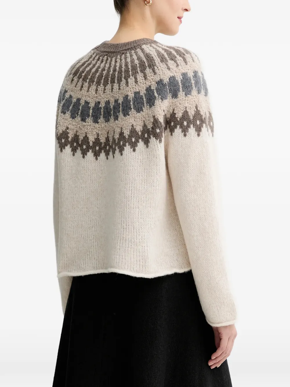  Marc O'polo Patterned Round-neck Sweater - Neutrals 