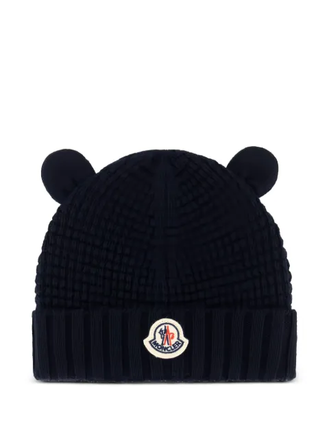Moncler Enfant gorro con parche del logo