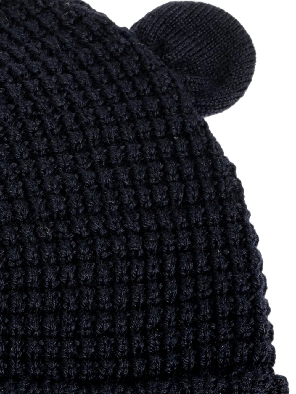 Moncler Enfant Wafelgebreide muts met oor-detail Blauw