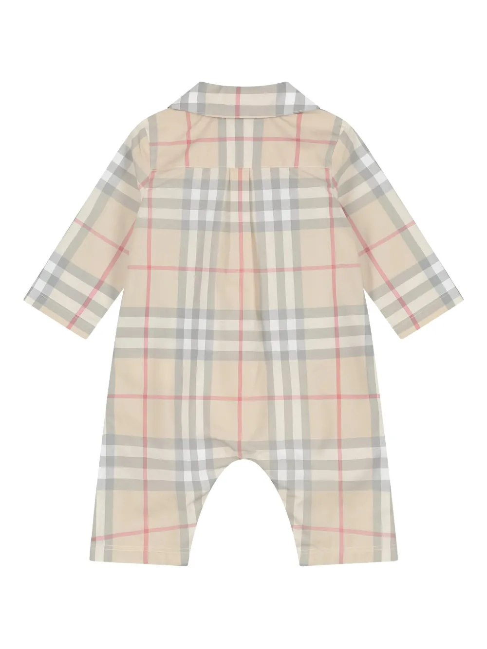 Burberry Kids checked cotton romper - Beige