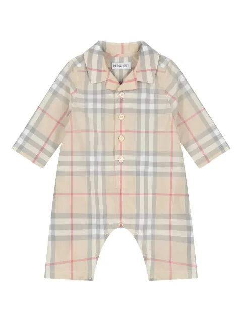 Burberry Kids checked cotton romper