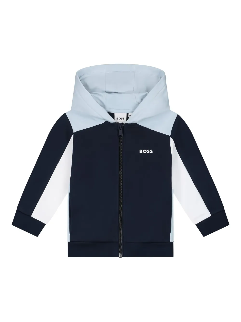 BOSS Kidswear logo-print hoodie - Blu