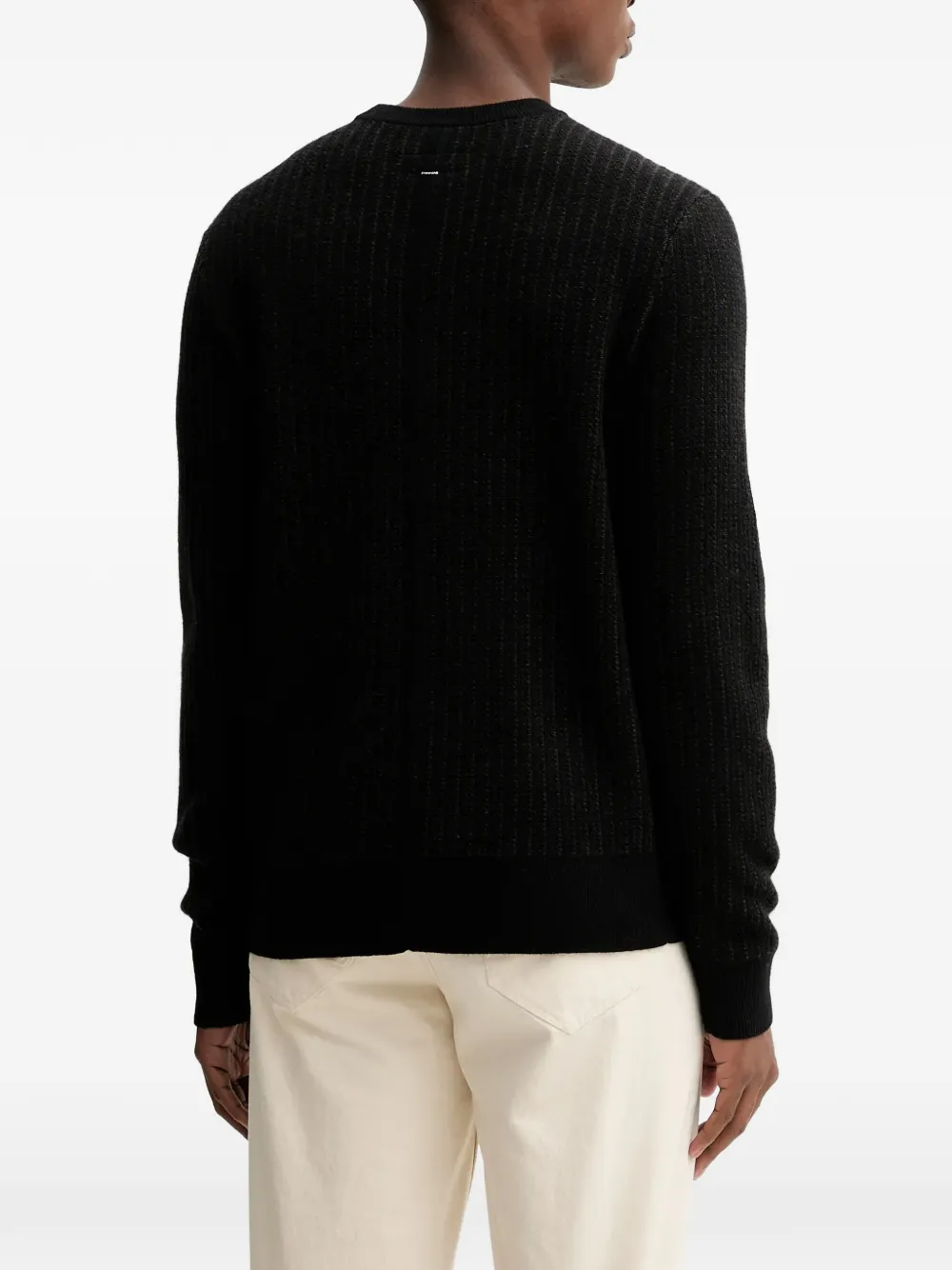  Rag & Bone Jersey Texturizado Con Cuello Redondo - Negro 