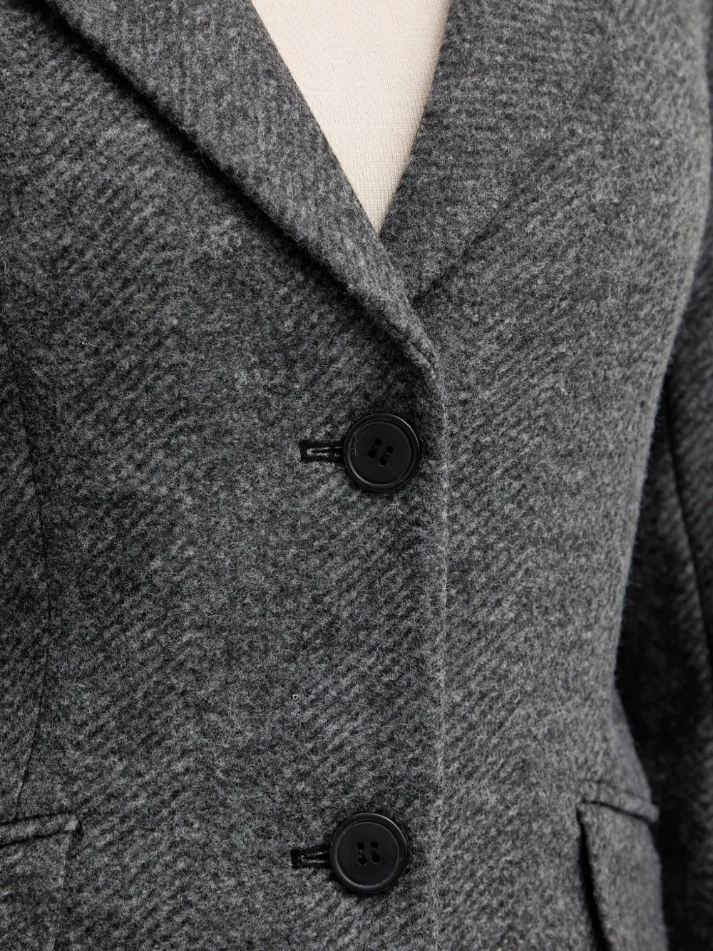 Silvian Heach Buttoned Pocket Coat In Gray