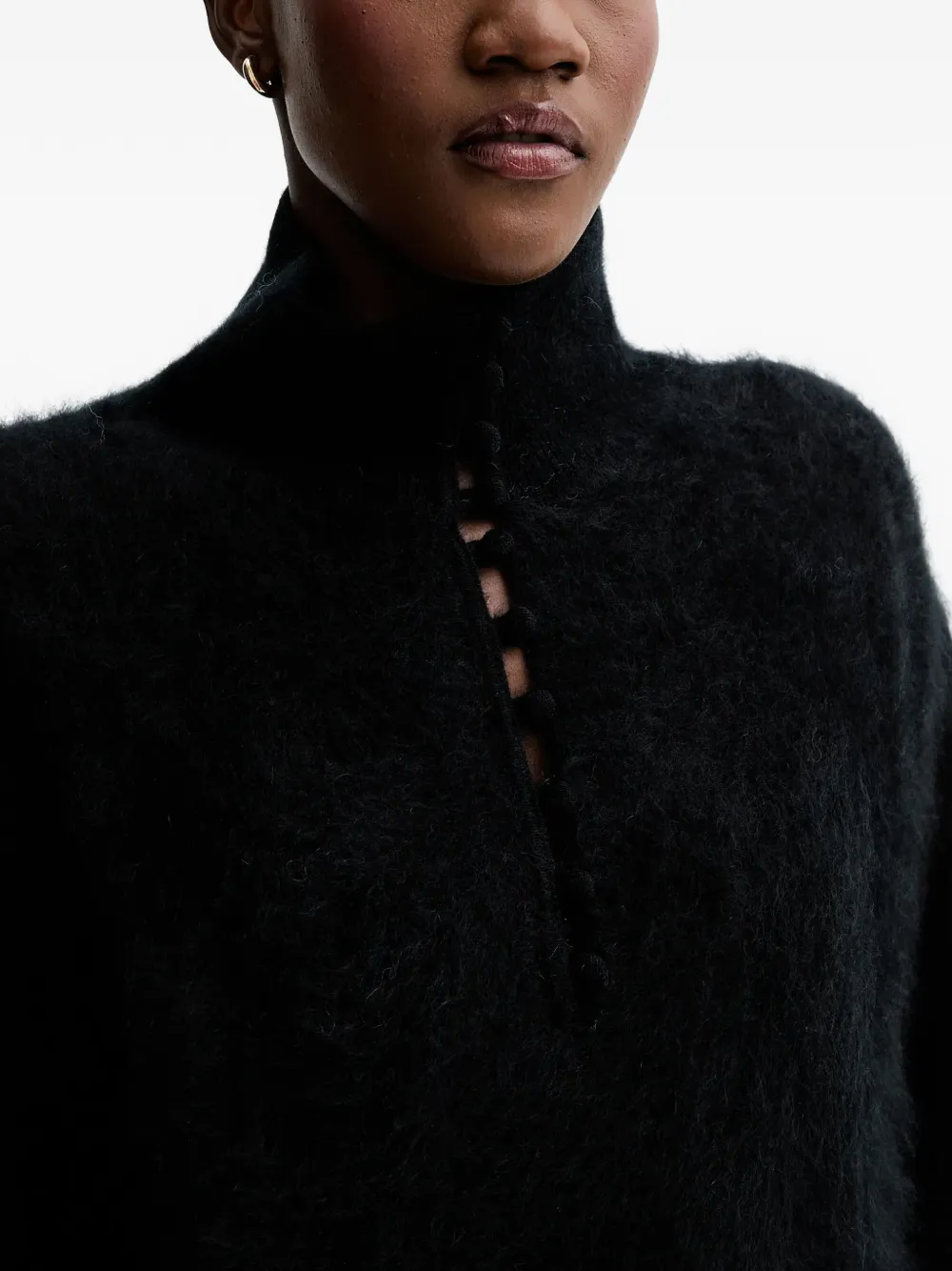 Jada Buttoned Turtleneck Sweater