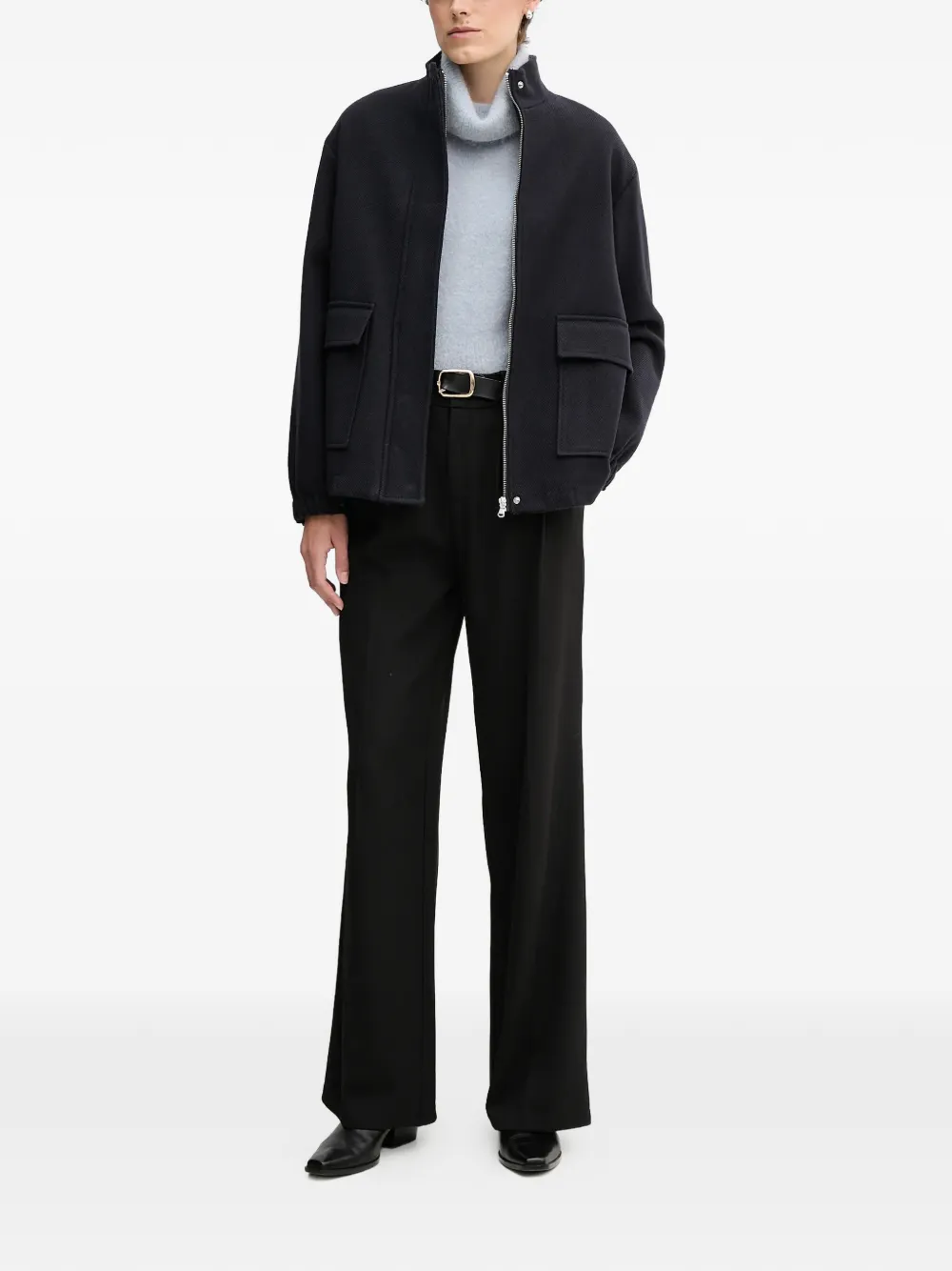 Sandro Ferrone Turtleneck Sweater In Blue