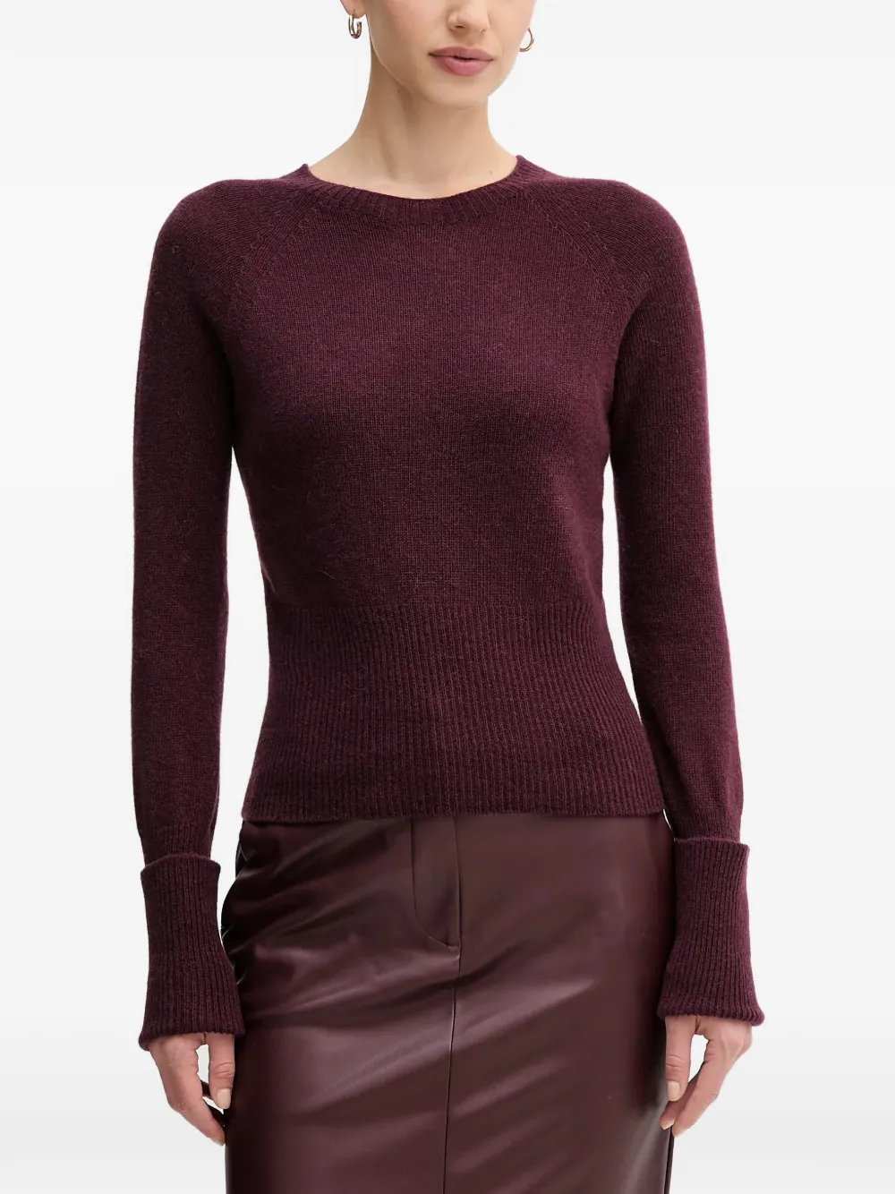 Sandro Ferrone Pullover mit gerippten Bündchen - Rot