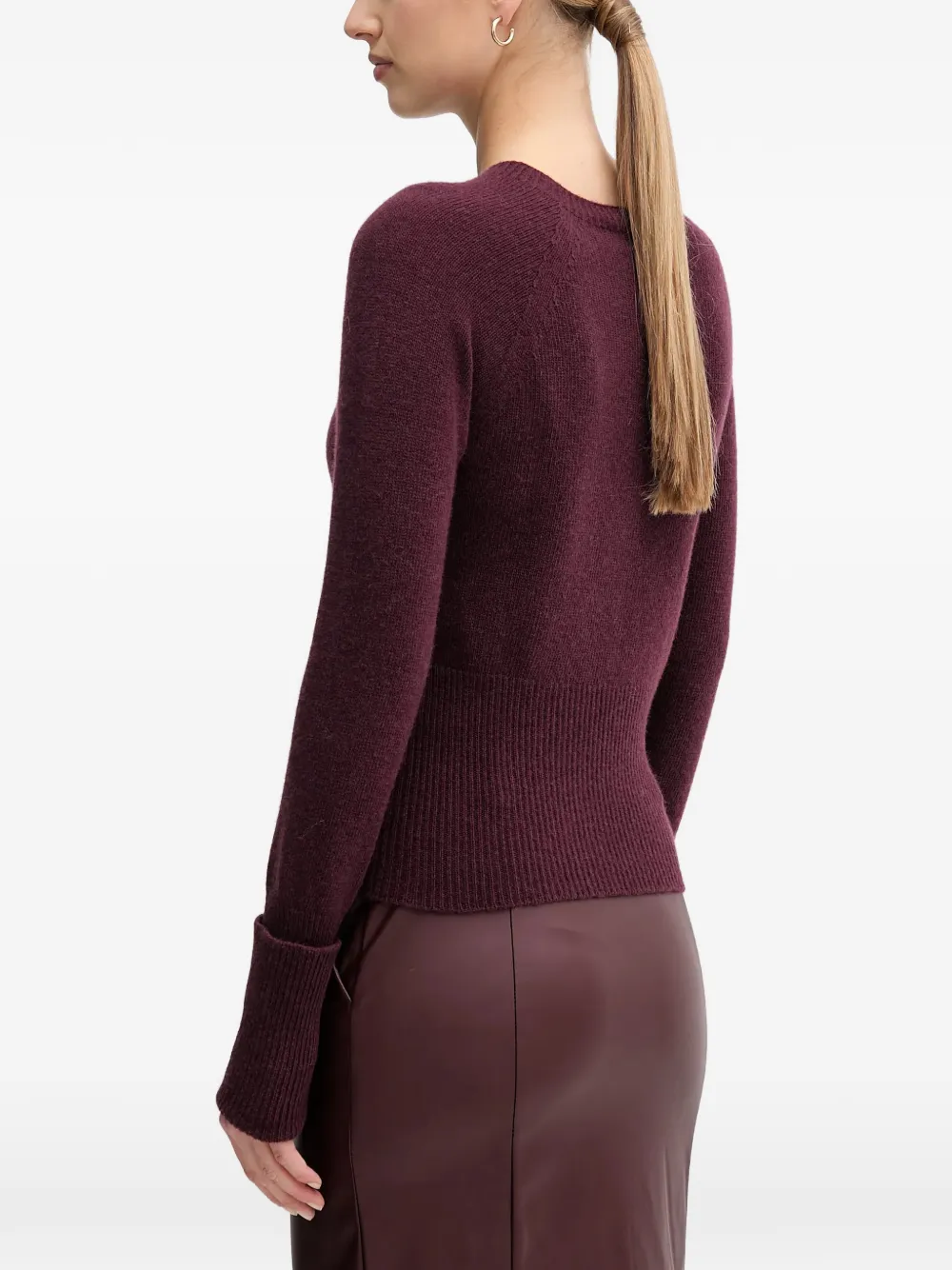  Sandro Ferrone Ribbed Cuff Sweater - Red 