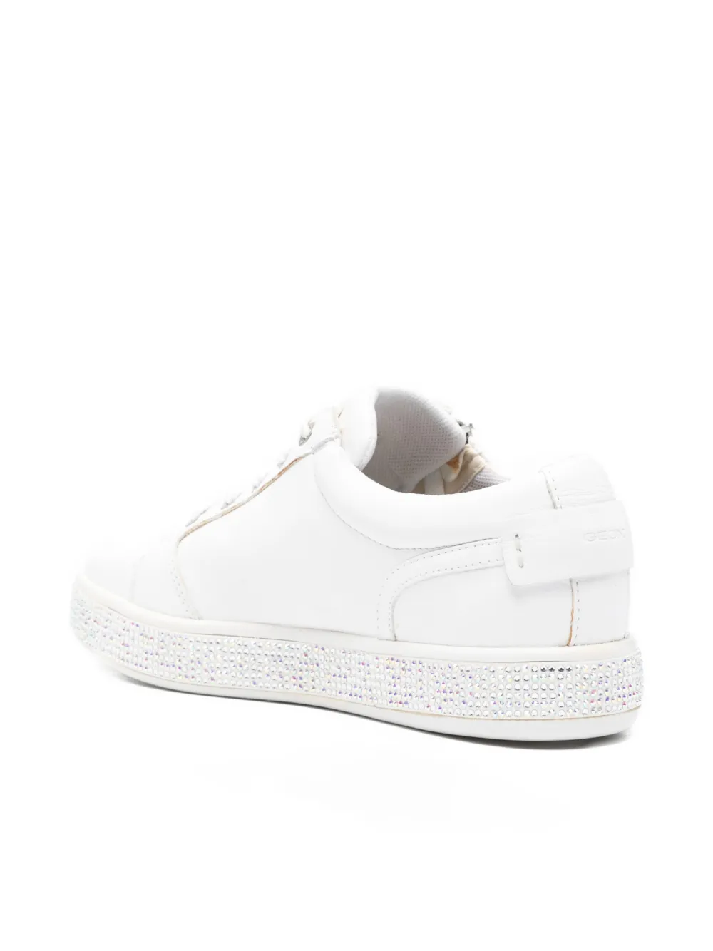 Geox Leelu Zip Embellished Sneakers In White