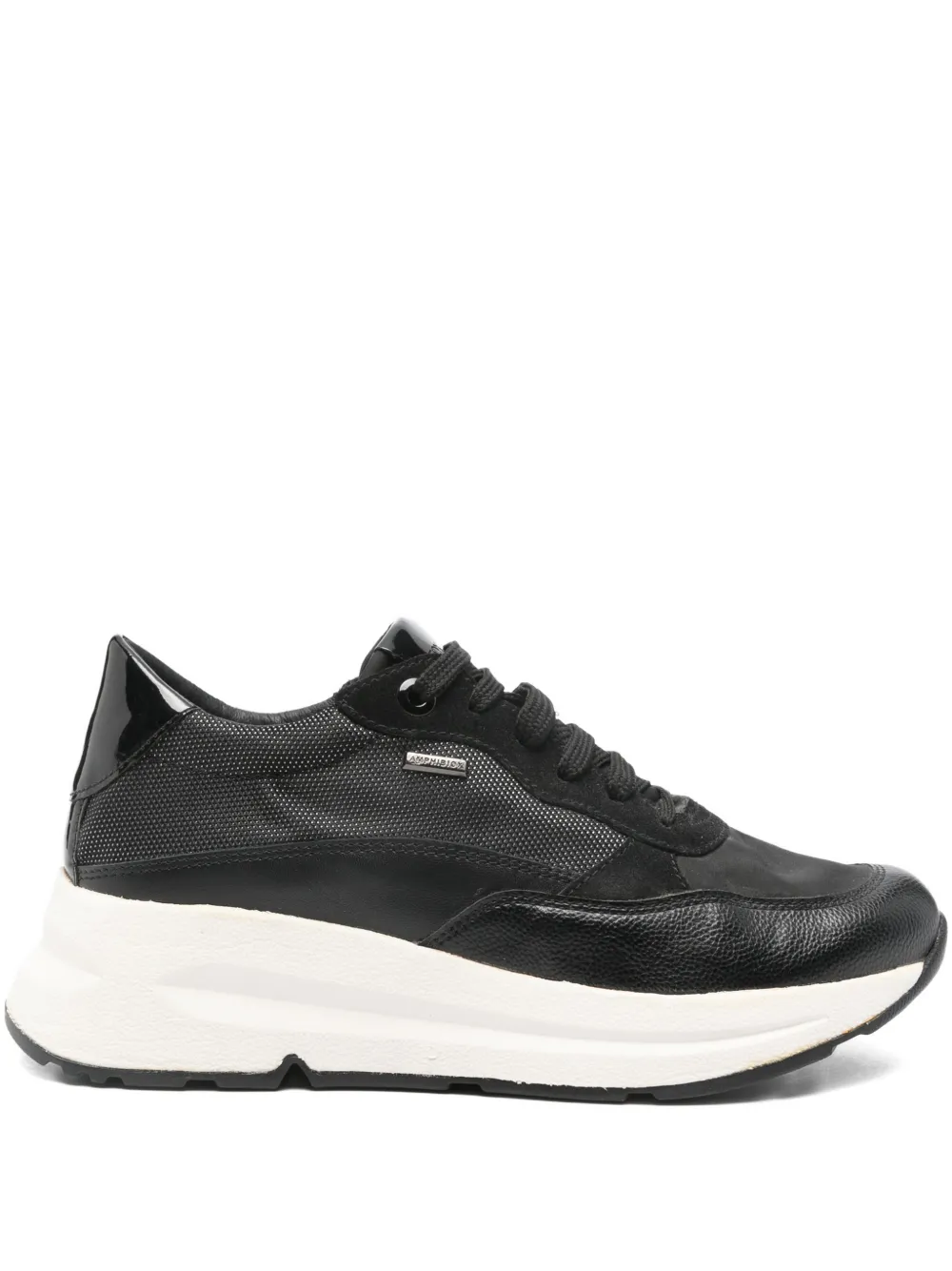 Geox D Backsie Panelled Sneakers In Black