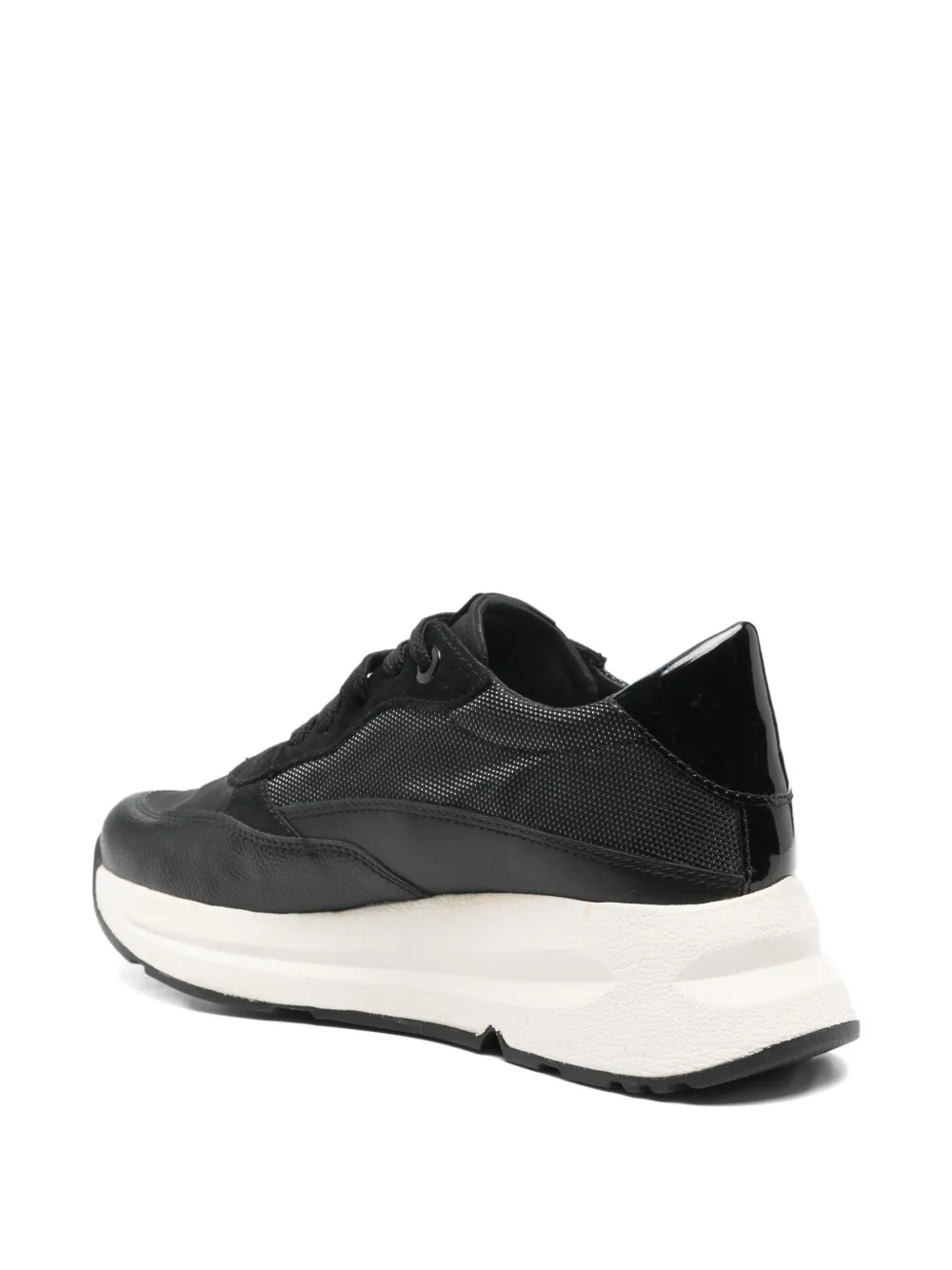 Geox D Backsie Panelled Sneakers In Black