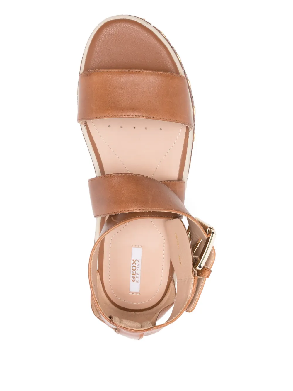 Geox Leelu Studded Buckle Sandals In Brown