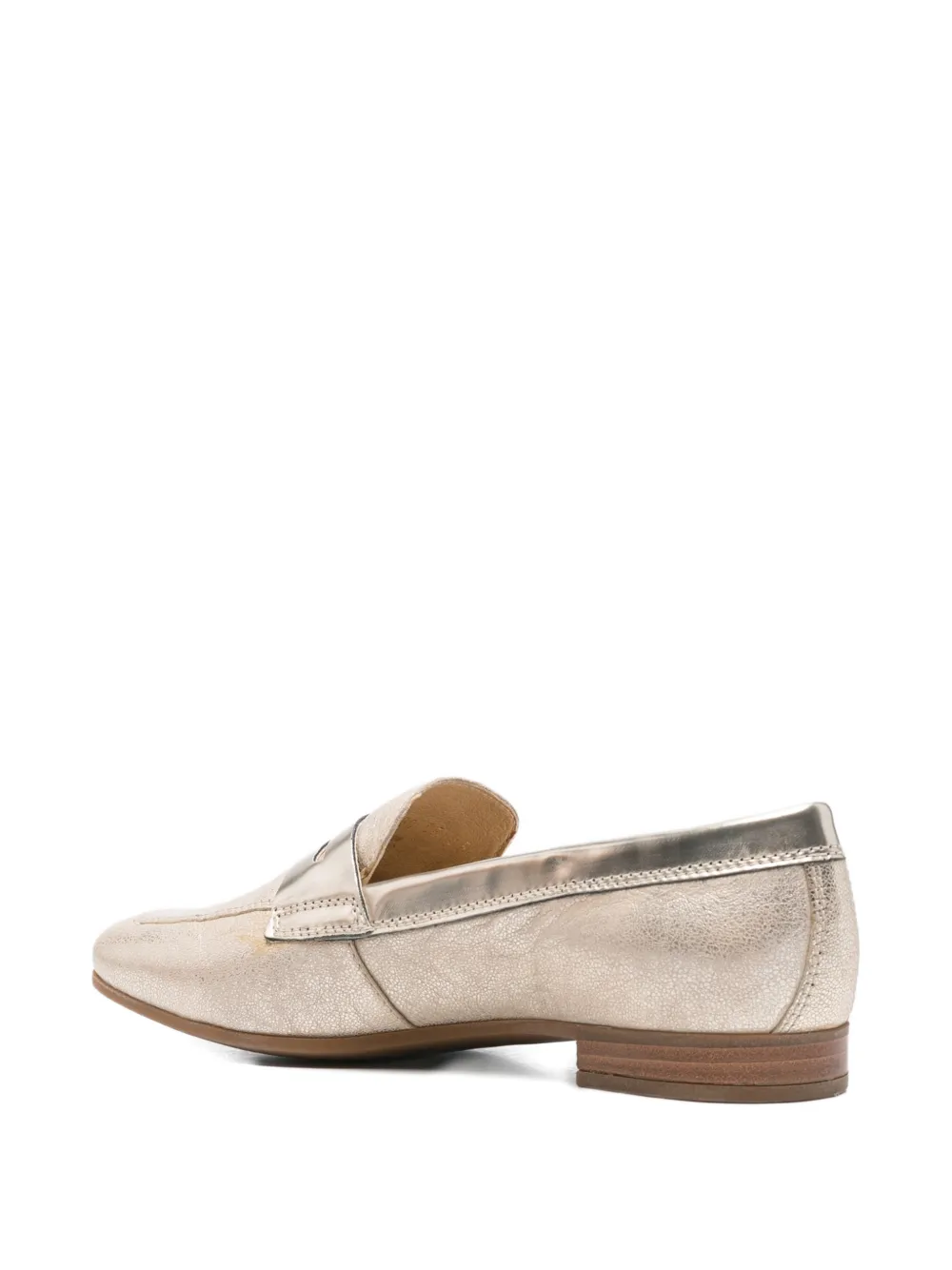 Geox Metallic-penny Loafers In Gold