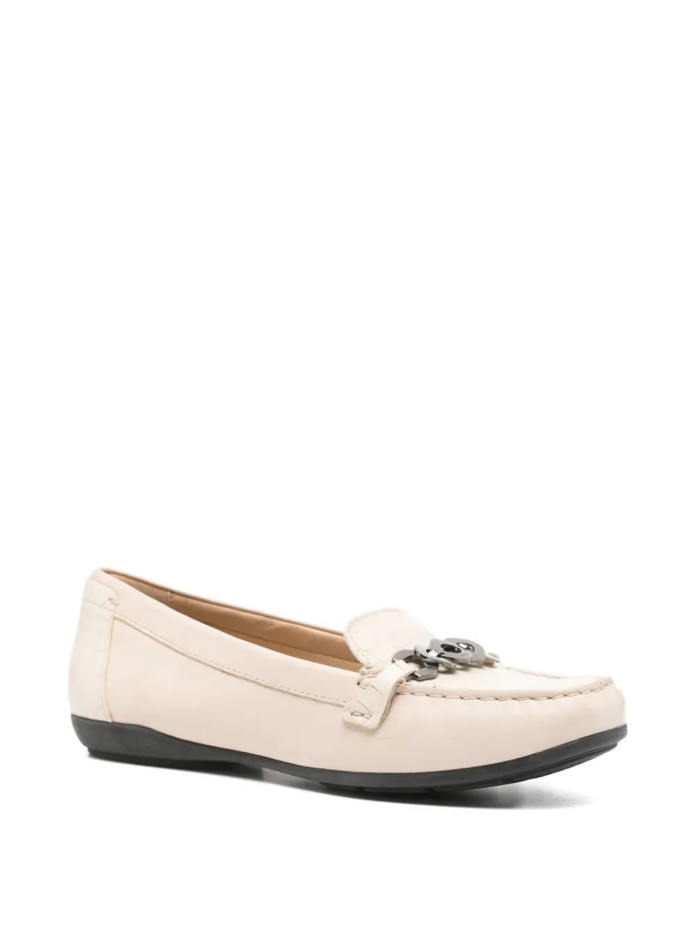 Geox Annytah Chain-detail Embossed Loafers In Neutral