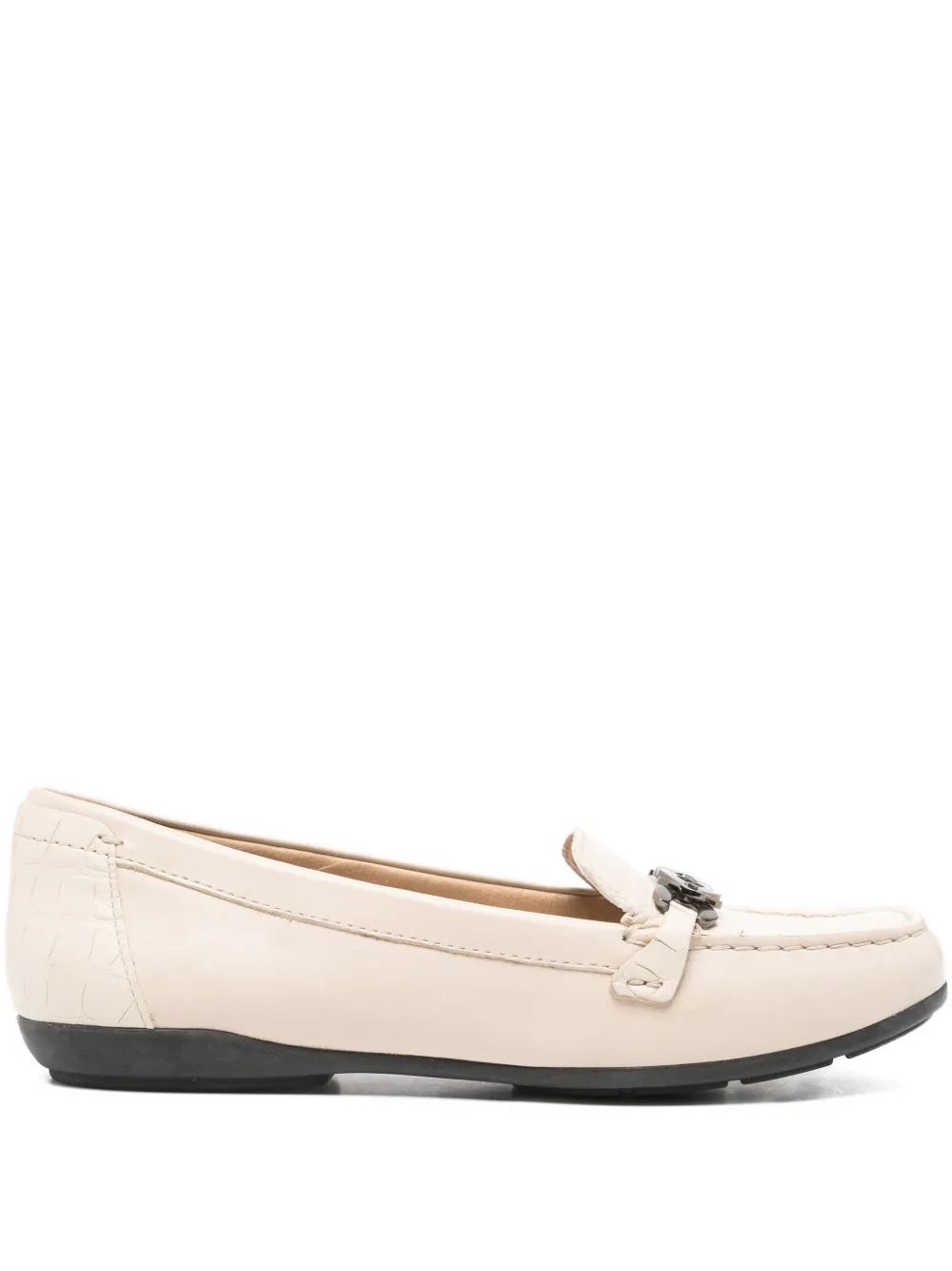 Geox Annytah Chain-detail Embossed Loafers In Neutral