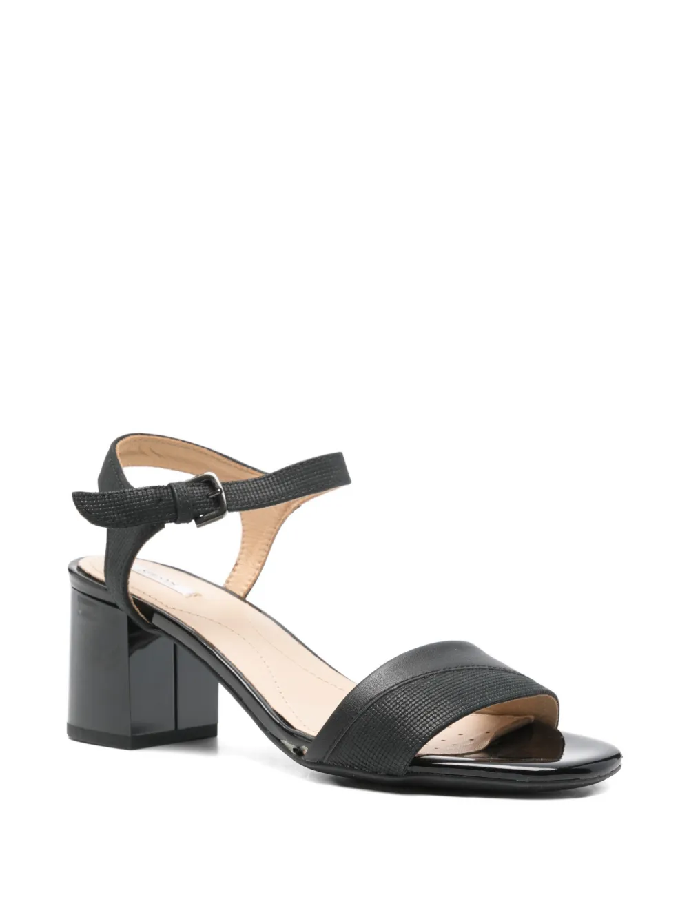 Geox 65mm Block-heel Buckle Sandals In Black