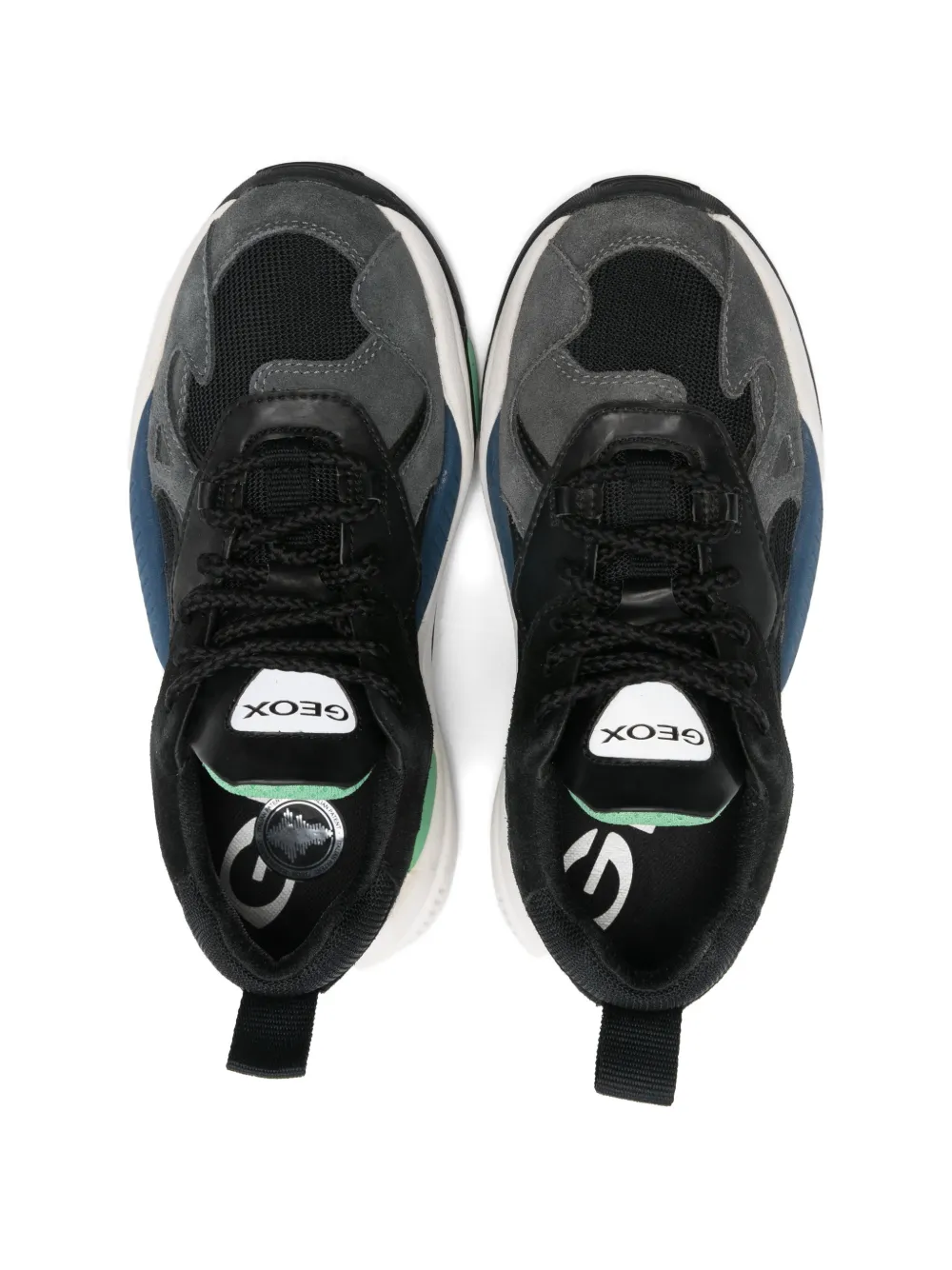 Geox Kids Sneakers met vlakken Zwart