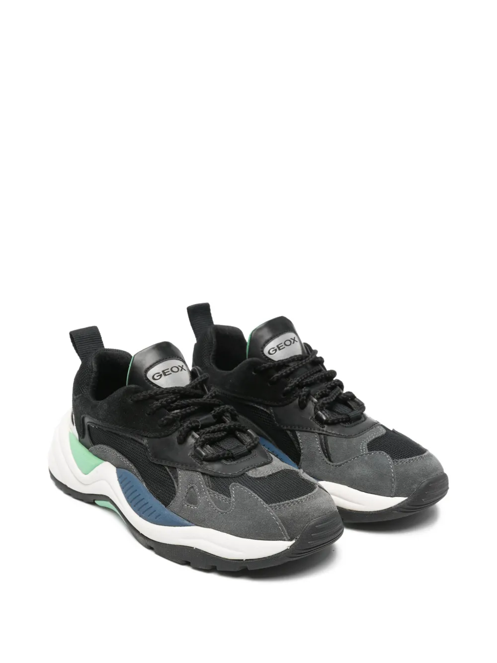 Geox Kids Sneakers met vlakken Zwart