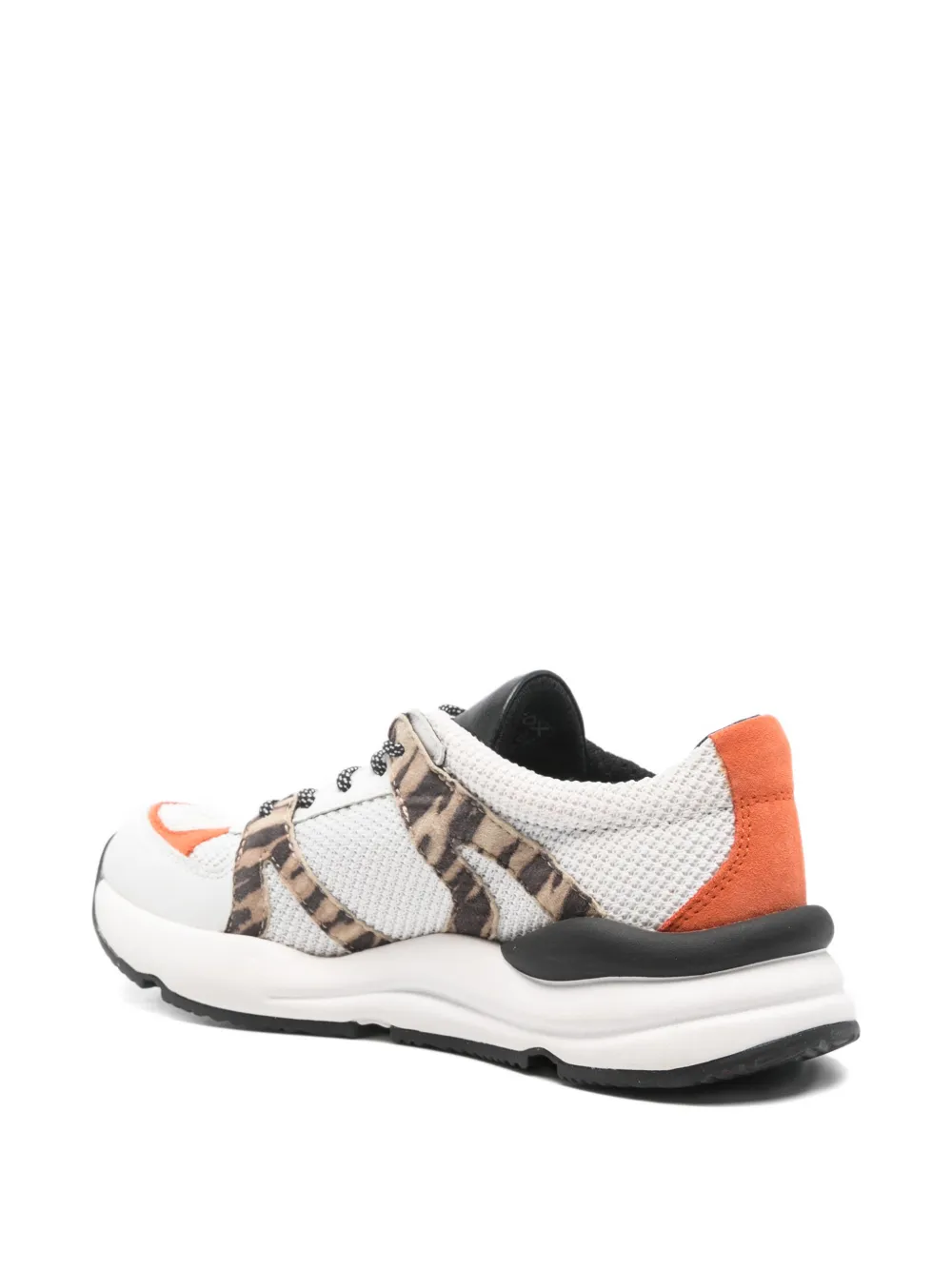Geox Animal-print Panel Sneakers In White