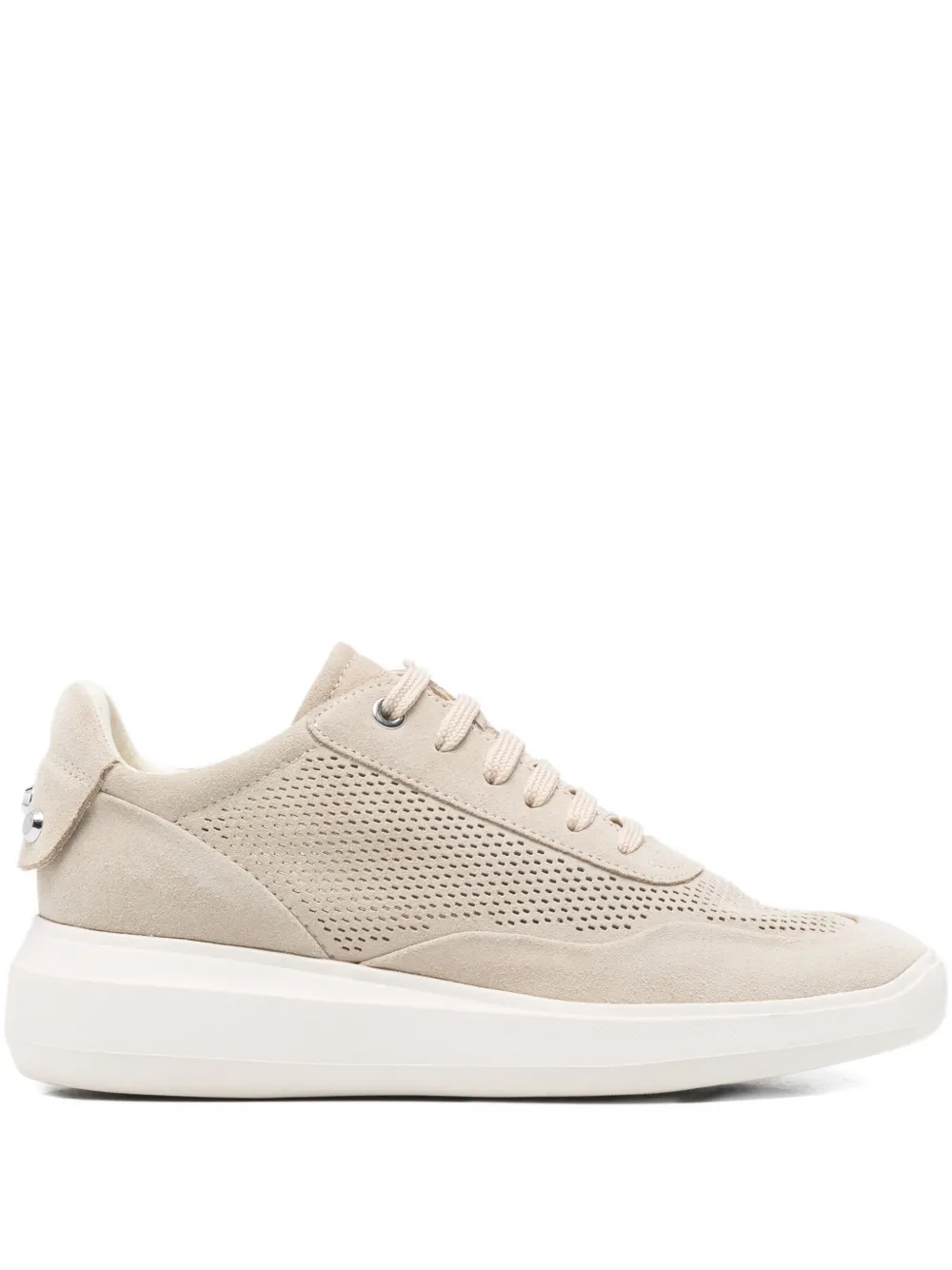 Geox Perforated Sneakers In Neutral