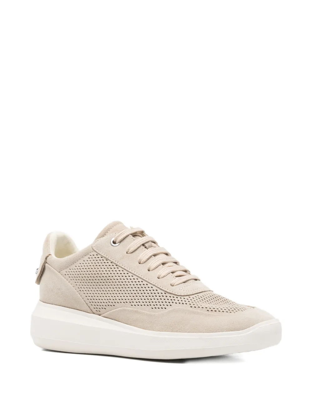 Geox Perforated Sneakers In Neutral