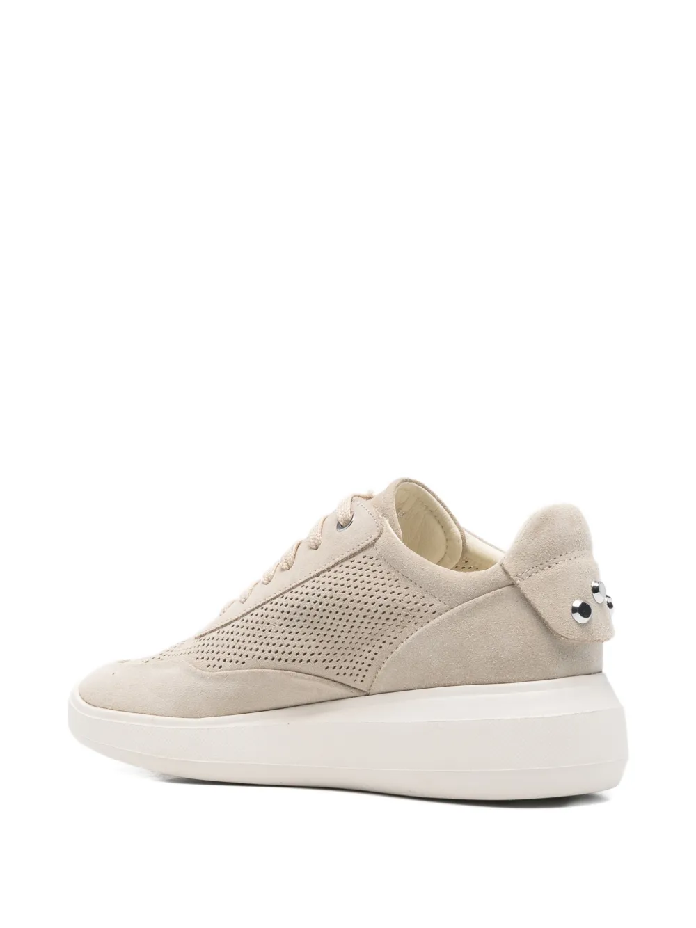 Geox Perforated Sneakers In Neutral