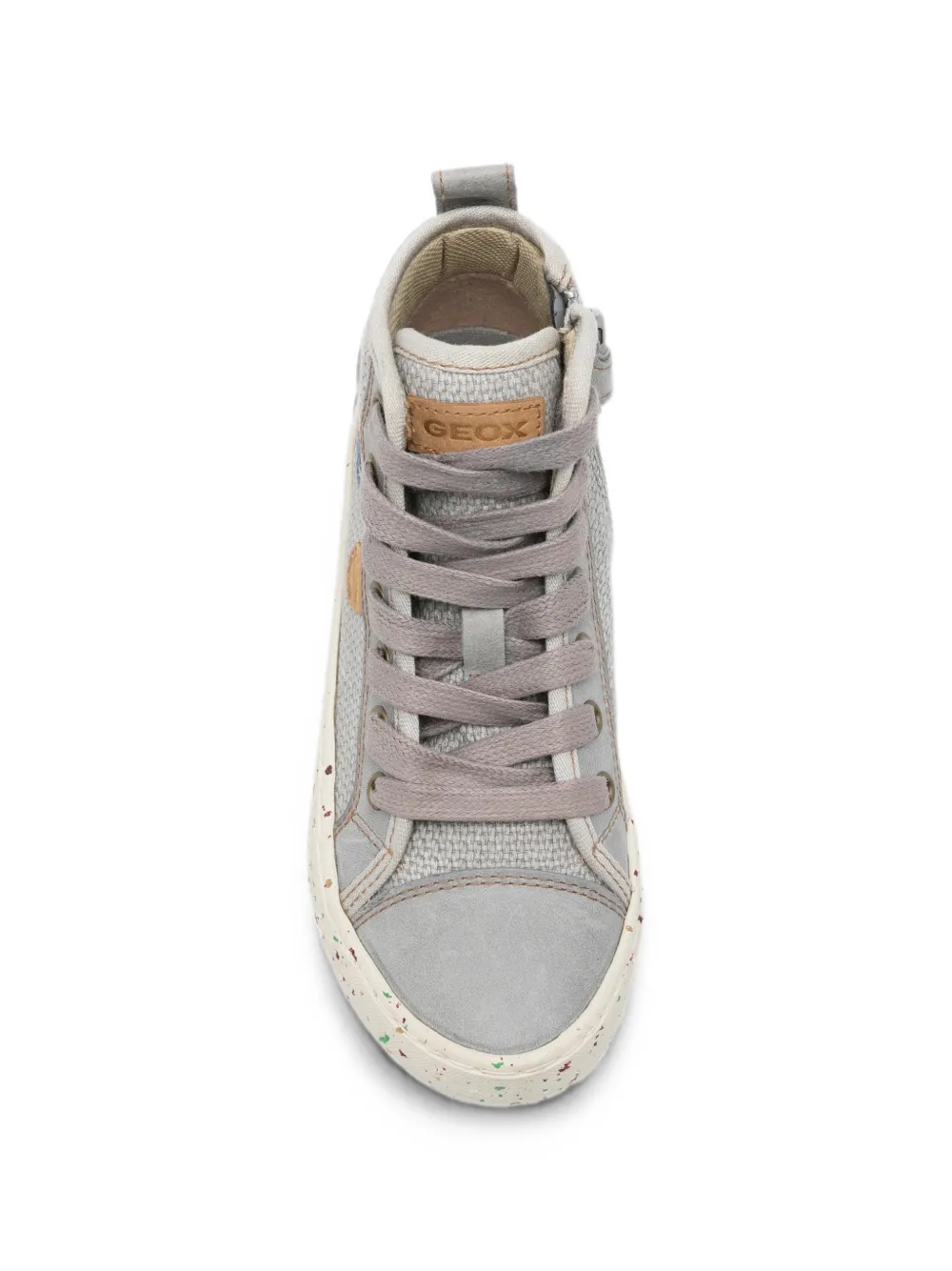 Geox Kids elephant-print high-top sneakers Grijs