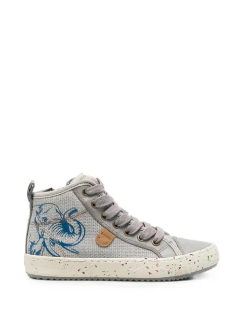 Geox Kids tenis altos con elefantes estampados
