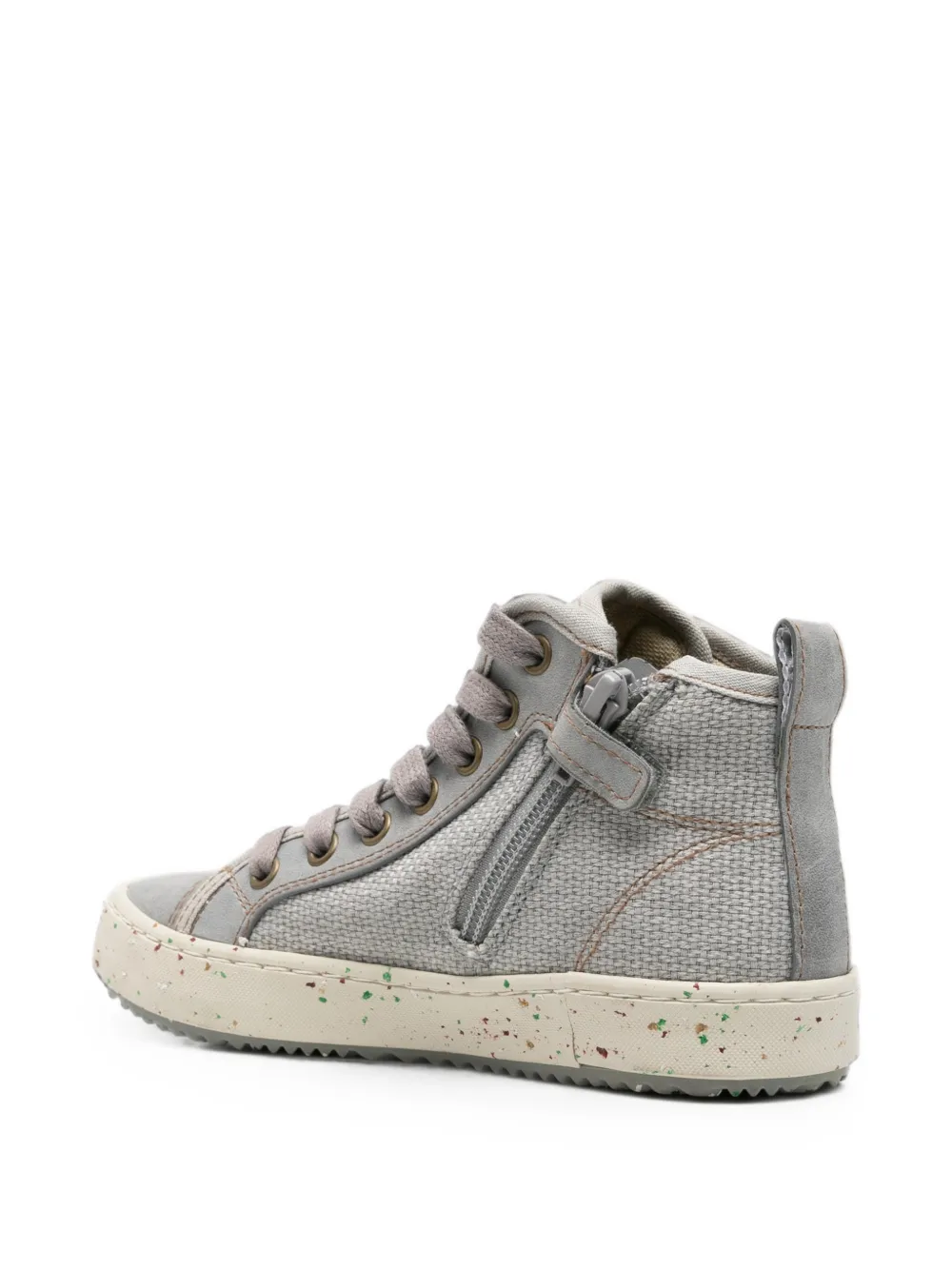 Geox Kids elephant-print high-top sneakers Grijs