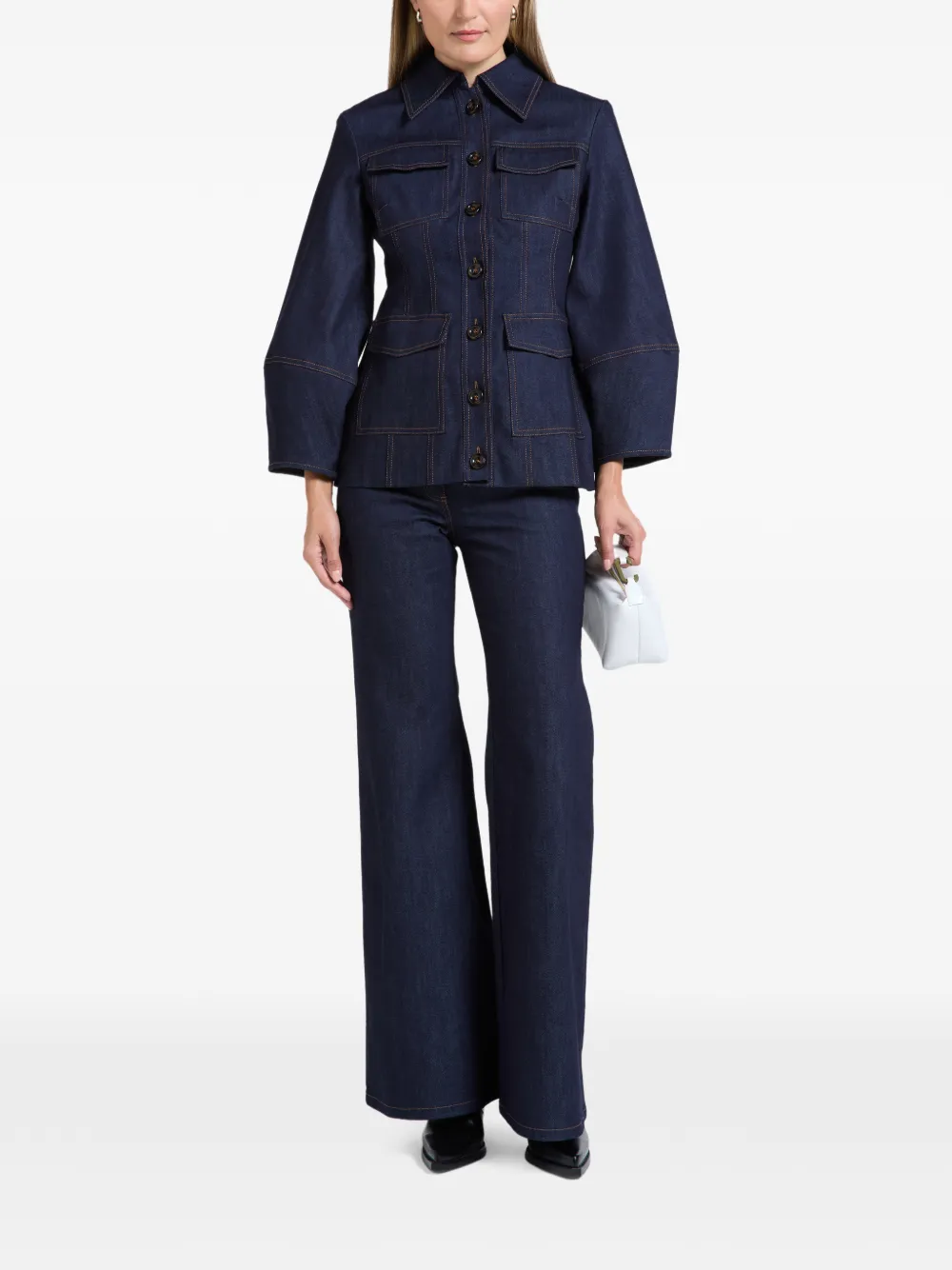  Florence & Fortitude Pocket Button Jacket - Blue 