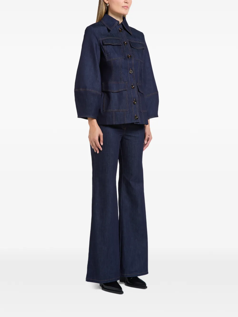  Florence & Fortitude Pocket Button Jacket - Blue 