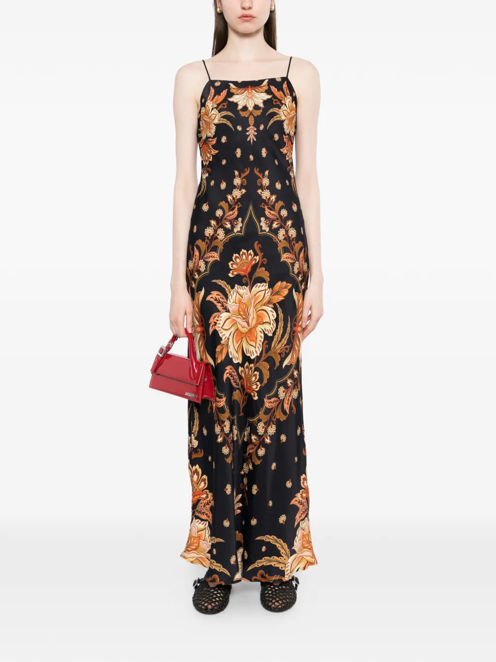 FARM Rio Majestic Garden maxi-jurk Zwart