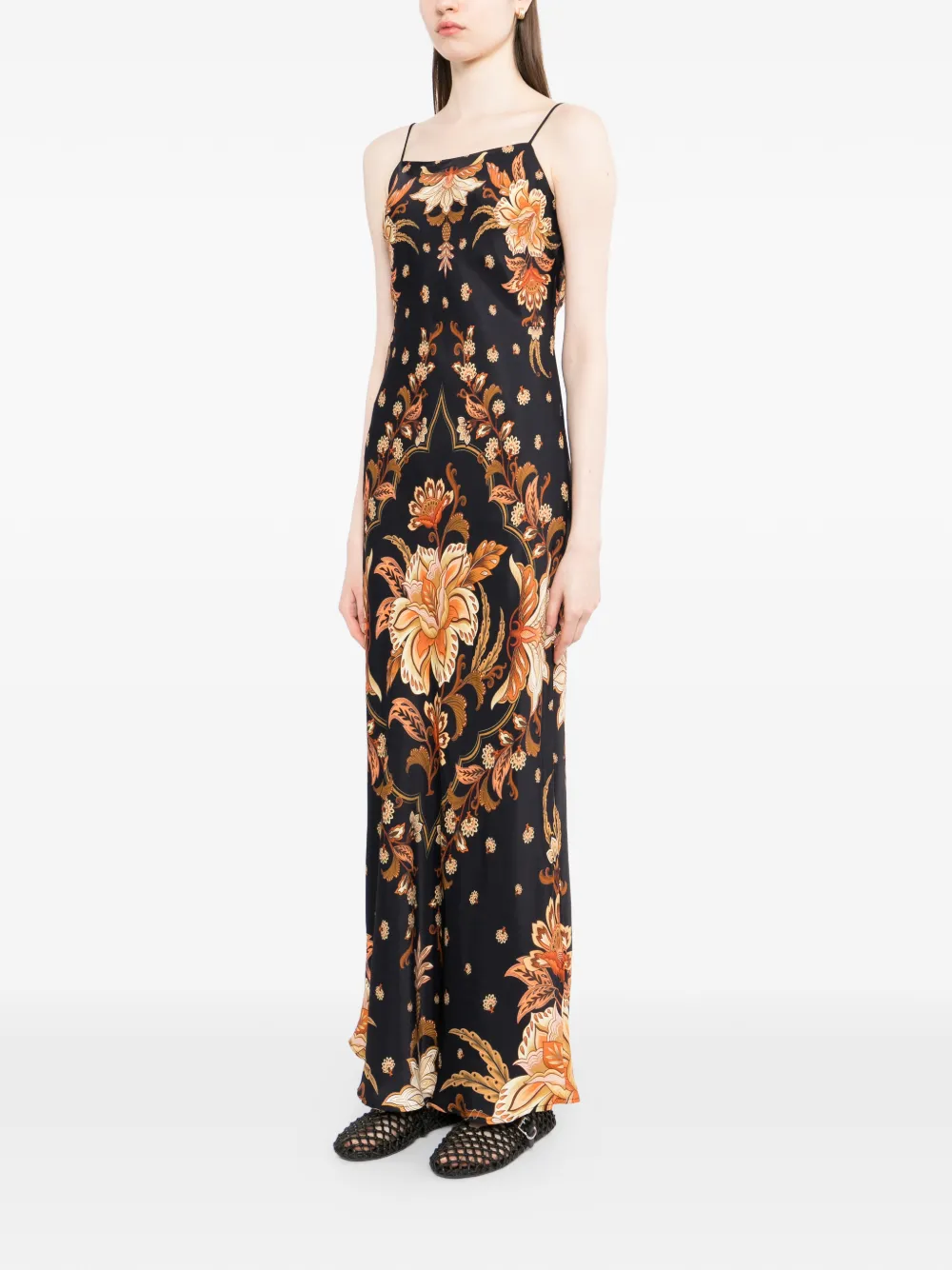 FARM Rio Majestic Garden maxi-jurk Zwart