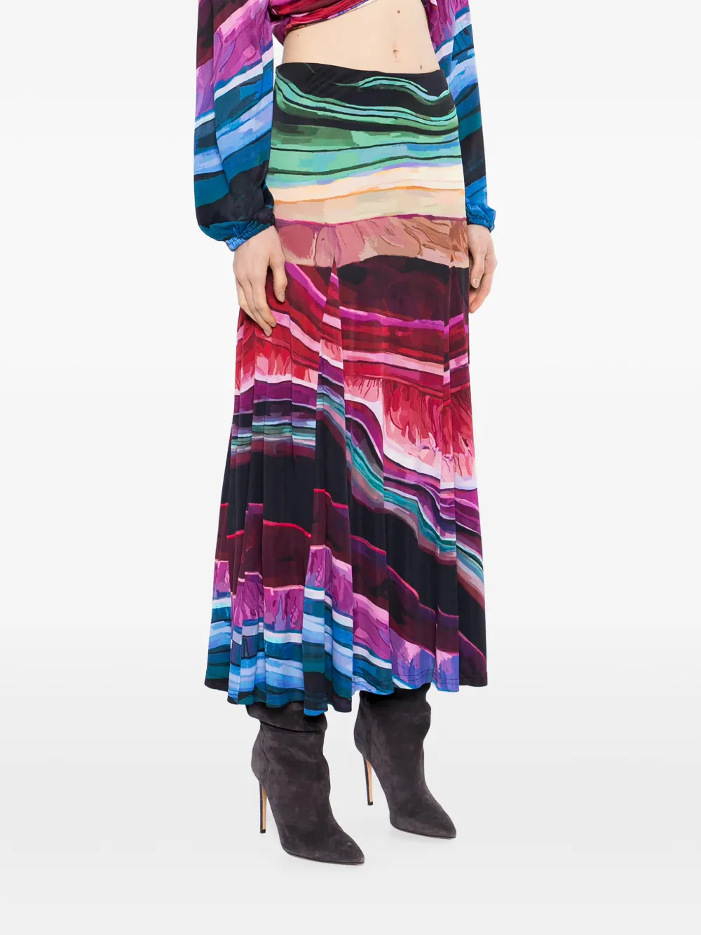 FARM Rio Midi-rok met print Rood