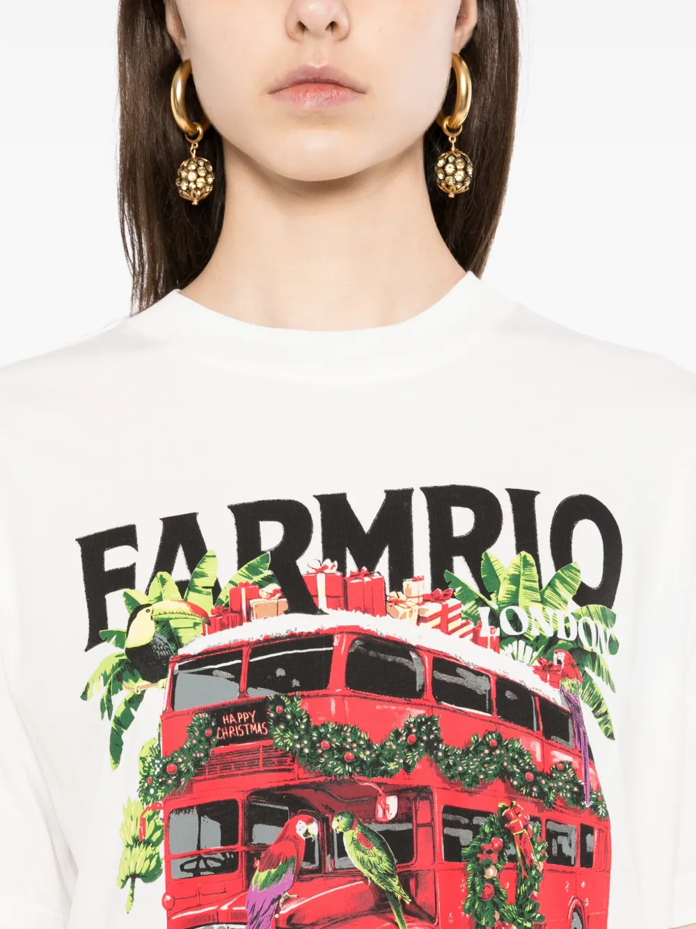 FARM Rio T-shirt met grafische print Wit