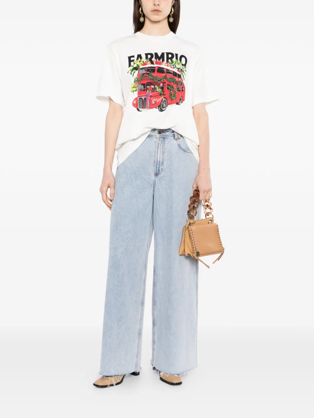 FARM Rio T-shirt met grafische print Wit