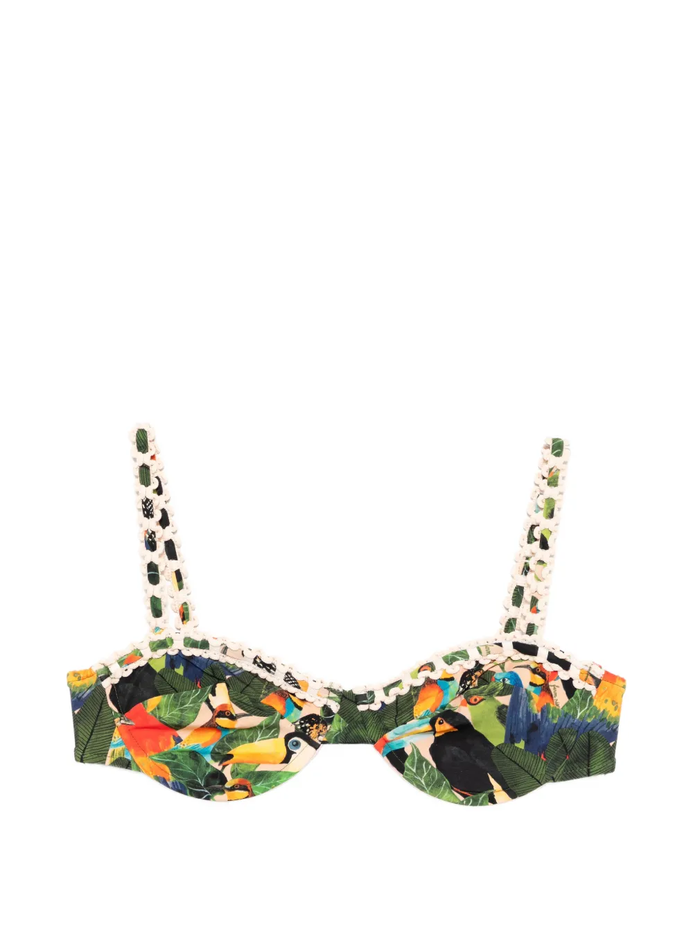 FARM Rio bird-print bikini top - Verde