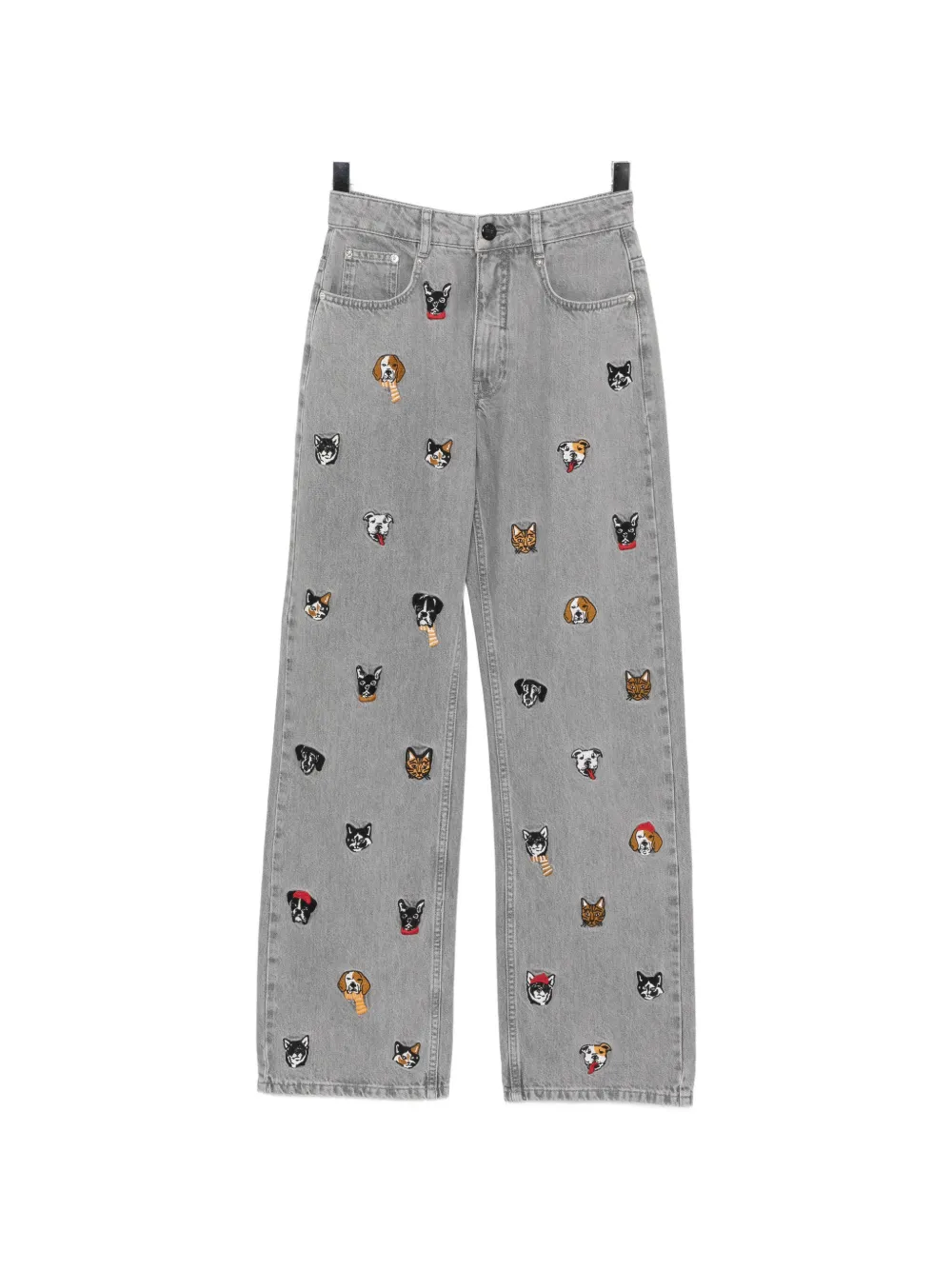 FARM Rio animal-embroidered jeans - Grigio
