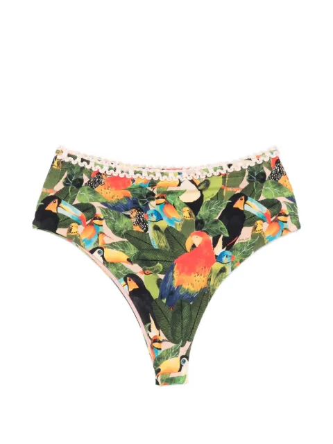 FARM Rio bird leaves high waist bikini bottom