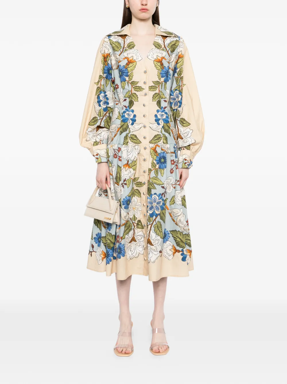 FARM Rio Sand Garden midi-jurk Beige