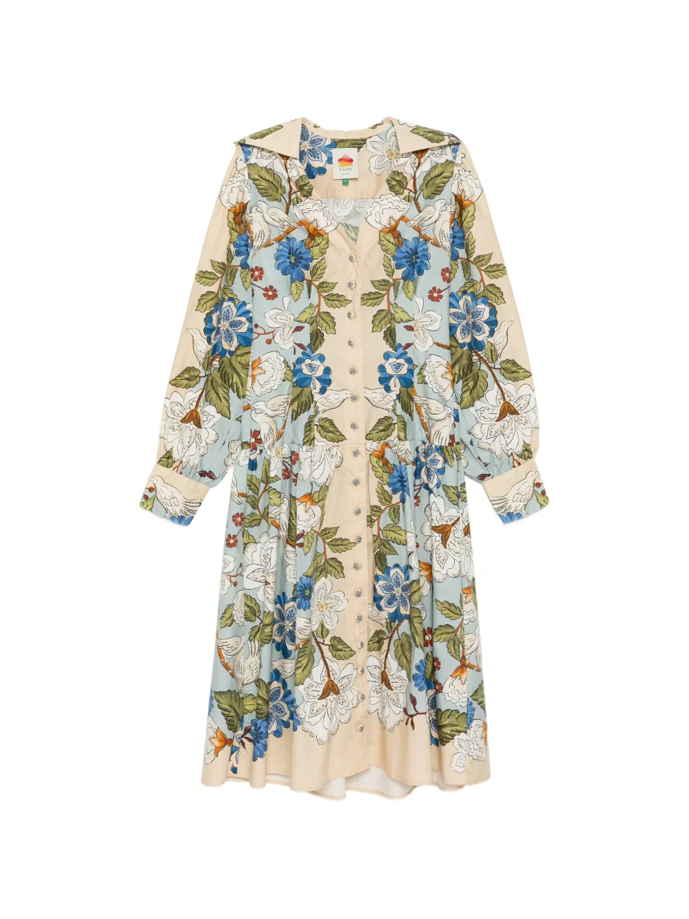 FARM Rio Sand Garden midi dress - Toni neutri