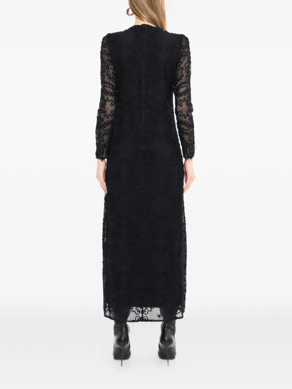 farm rio embroidered floral maxi dress farm rio Cutout Embroidered Floral-print Linen-blend Maxi Dress