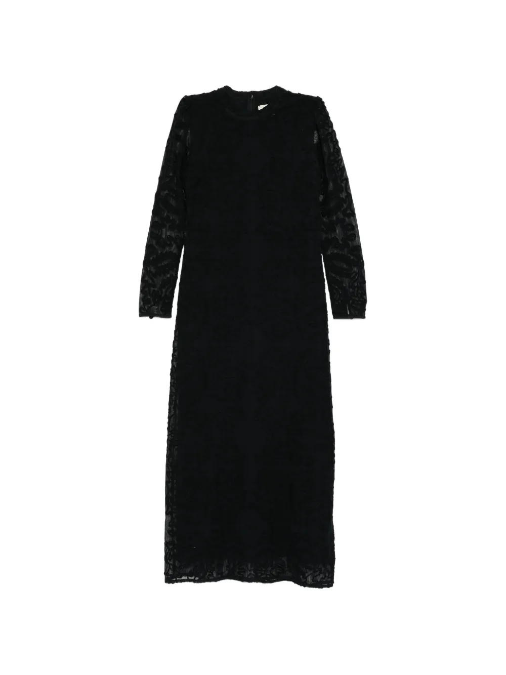 FARM Rio Abito lungo con ricamo a fiori - Nero