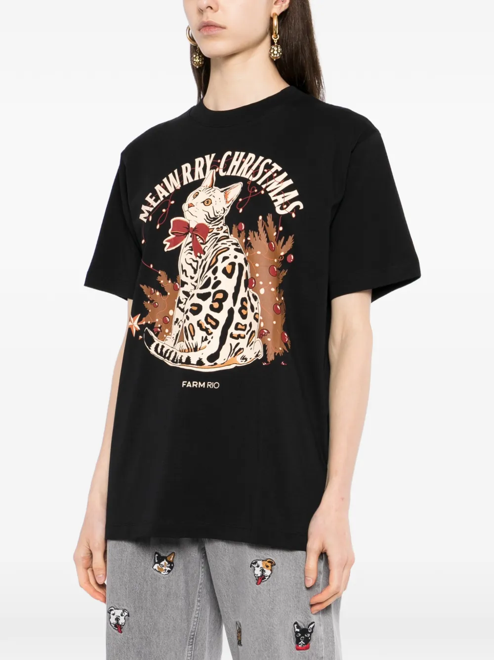 FARM Rio Mearry Christmas T-shirt Zwart
