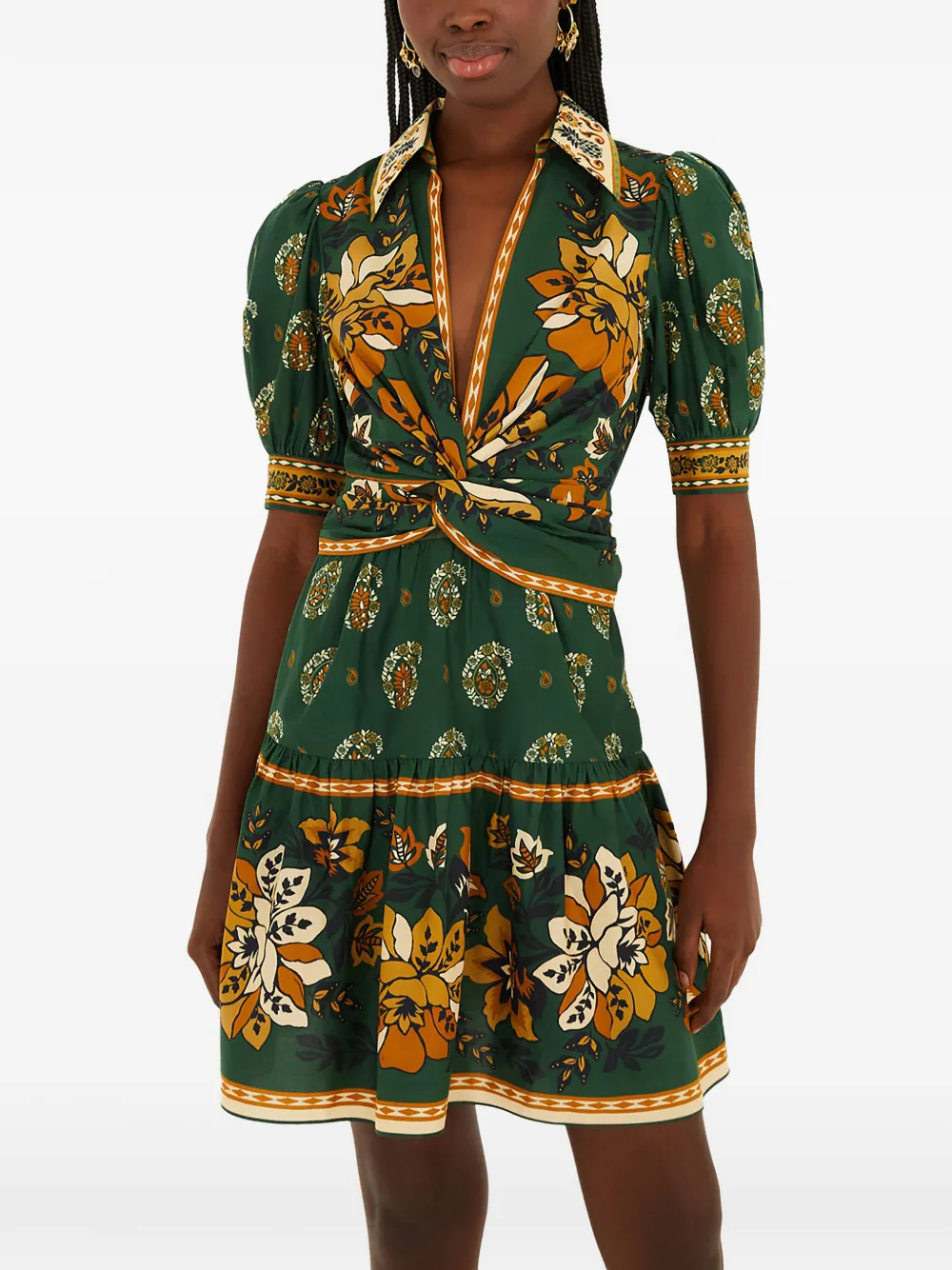 FARM Rio Ayla floral-print mini dress - Verde