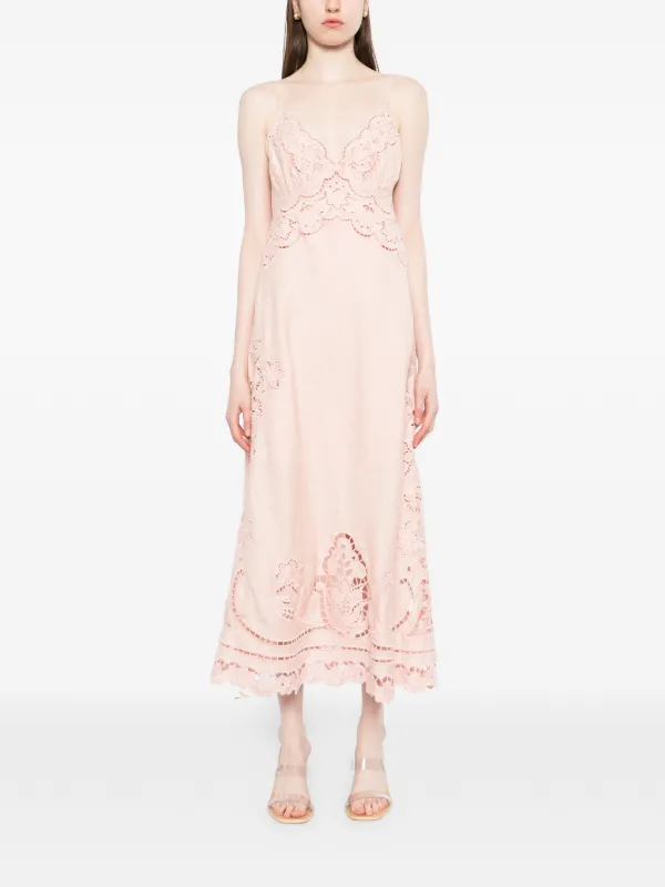 FARM Rio Richelieu Midi Dress | Pink | FARFETCH MY FARM Rio Richelieu Midi Dress | Pink | FARFETCH MY