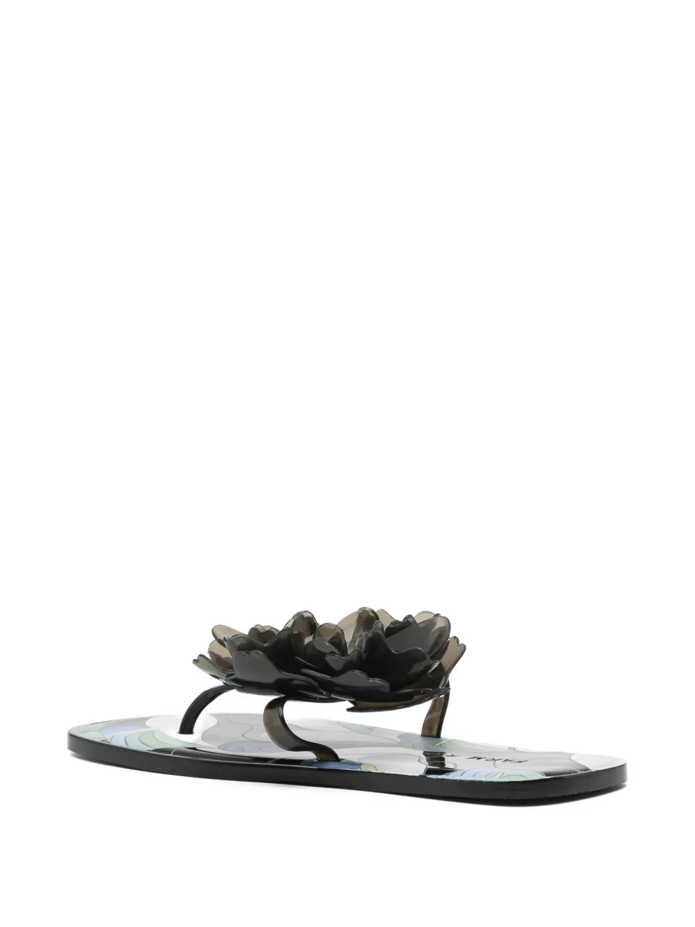FARM Rio Teenslippers met bloemenprint Zwart