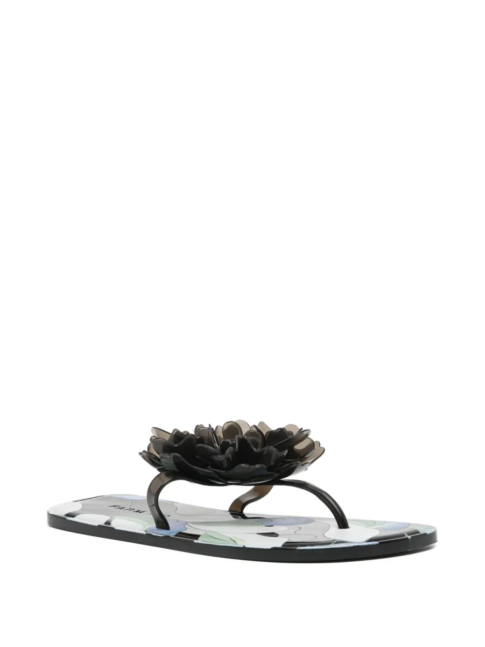 FARM Rio Teenslippers met bloemenprint Zwart