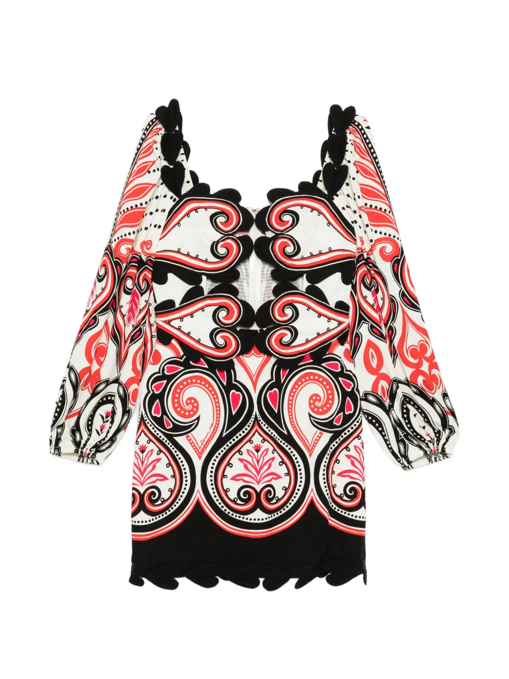 FARM Rio graphic cut-out hearts mini dress - Bianco